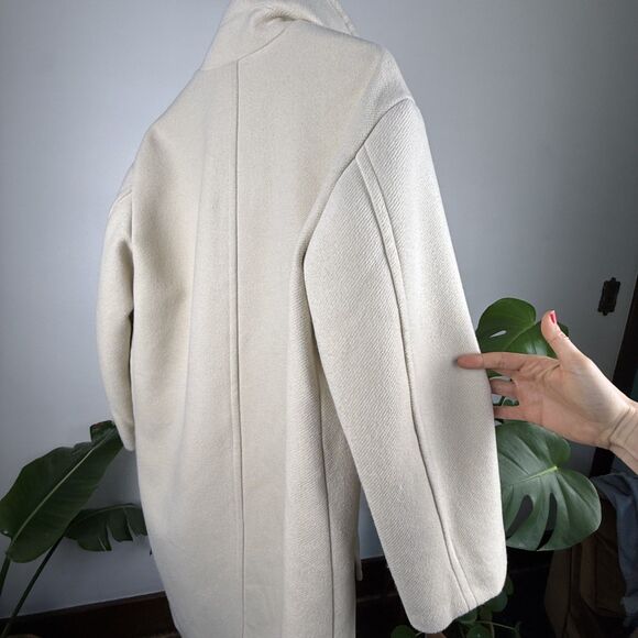 Zara Woman Vanilla Cream Long Double Breasted Overcoat - Picture 12 of 16